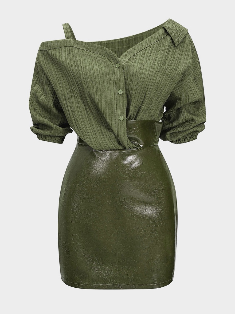 Micas (XL 10-12) Faux leather mini dress